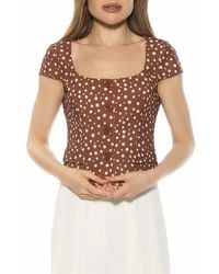 Alexia Admor - Cap Sleeve Button-Up Top - Lyst