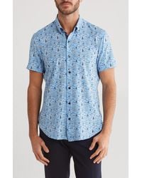 Con.struct - Boat Print Stretch Short Sleeve Button-down Shirt - Lyst