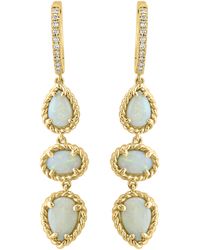 Effy - Diamond & Opal Drop Earrings - Lyst