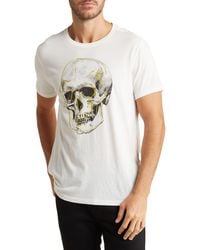 John Varvatos Skull Embroidery T-shirt in Black for Men | Lyst