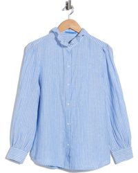 J.McLaughlin - Julian Ruffle Collar Button Front Linen Top - Lyst