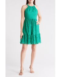 Vince Camuto - Halter Neck Sleeveless Lace Dress - Lyst