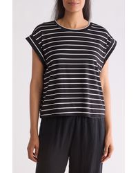 Bobeau - Stripe Cap Sleeve T-shirt - Lyst
