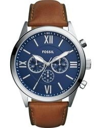 Fossil - Flynn Leather Strap Chronograph Watch, 48Mm - Lyst