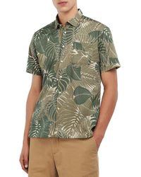 Barbour - Cornwall Leaf Print Short Sleeve Button-Up Shirt - Lyst