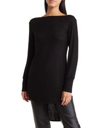 Go Couture - Boatneck High/low Hem Tunic Top - Lyst