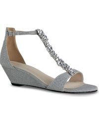 Touch Ups - Beatrix Embellished T-Strap Wedge Sandal - Lyst