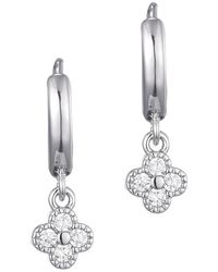 Adornia - Clover Mini Cubic Zirconia Drop Huggie Hoop Earrings - Lyst