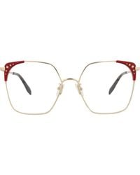 McQueen - 56Mm Square Optical Glasses - Lyst