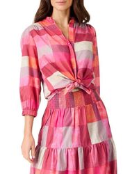 NIC+ZOE - Sunset Plaid Girlfriend Cotton Button-Up Shirt - Lyst
