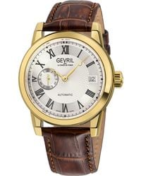 Gevril - Madison Croc Embossed Leather Strap Watch, 39Mm - Lyst