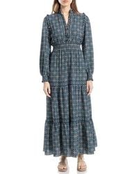 Max Studio - Tiered Long Sleeve Maxi Dress - Lyst