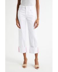 L'Agence - Leighton Cuff Stovepipe Jeans - Lyst