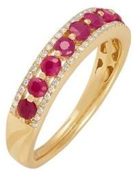Frankie & Zoe - 14K Ruby & Diamond Band Ring - Lyst