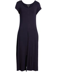 Connected Apparel Overlay Cap Sleeve Dress In Navy At Nordstrom Rack - Blue