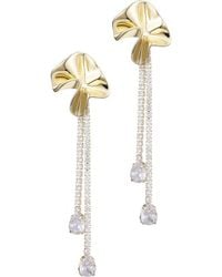 Adornia - Flower Crystal Drop Earrings - Lyst
