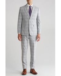 English Laundry - Plaid Trim Fit Peak Lapel Two-piece Suit - Lyst
