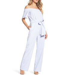 charles henry off the shoulder jumpsuit
