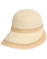 Calvin Klein - Metallic Raffia Straw Reader Hat - Lyst