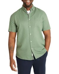 Johnny Bigg - Fresno Solid Linen & Cotton Short Sleeve Button-up Shirt - Lyst