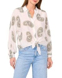 Halogen® - Long Sleeve Tie Hem Button-Up Shirt - Lyst