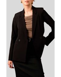 Blu Pepper - Solid Double Breasted Blazer - Lyst