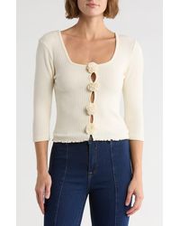 Vigoss - Rosette Scoop Neck Knit Top - Lyst