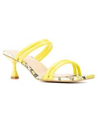 FASHION TO FIGURE - Lanna Snake Embossed Heeled Sandal - Lyst