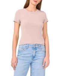 Halogen® - Rib Knit Jersey T-Shirt - Lyst