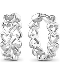 DEVATA - Open Heart Hoop Earrings - Lyst