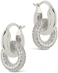 Sterling Forever - Hunter Cz Interlocking Circle Drop Earrings - Lyst