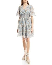 Max Studio - Short Bell Sleeve Fit & Flare Dress - Lyst