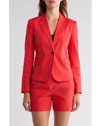 Theory - Shrunken Stretch Linen Blend Blazer - Lyst