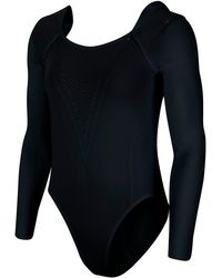 Nike City Ready Seamless Long Sleeve Training Bodysuit In Black/reflect Black At Nordstrom Rack