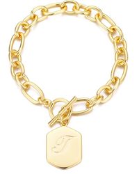 Adornia - Monogram Initial Charm Chain Bracelet - Lyst