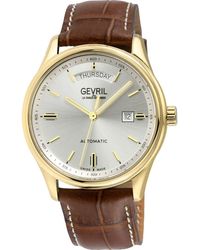 Gevril - Excelsior Swiss Automatic Croc Embossed Leather Strap Watch, 42Mm - Lyst