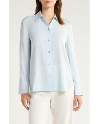 Vince - Stretch Silk Button-Up Shirt - Lyst