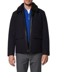 Andrew Marc - Hudson Water Resistant Faux Shearling Trim Jacket - Lyst