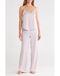 Danskin - Stripe Jacquard Satin Camisole & Pants Pajamas - Lyst