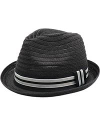 Bruno Magli - Packable Trilby Straw Fedora Hat - Lyst