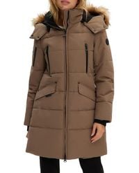 Noize - Addie Water Resistant Quilted Faux Fur Trim Hooded Parka - Lyst