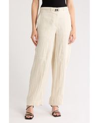 Donna Karan - Belted High Waist Wide Leg Pants - Lyst