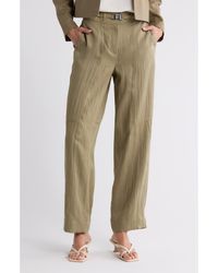 Donna Karan - Belted High Waist Wide Leg Pants - Lyst