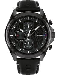 Tommy Hilfiger - Jax Multifunction Leather Strap Watch - Lyst