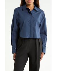 Jonathan Simkhai - Renata Layered Cropped Button Down Shirt - Lyst