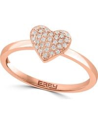 Effy - Diamond Pavé Heart Ring - Lyst