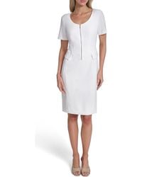 Calvin Klein Faux-leather Zip-front Dress in Black | Lyst