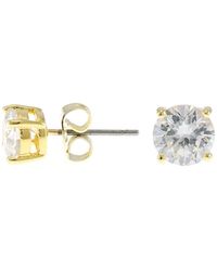 CZ by Kenneth Jay Lane - 18k Gold Plated Round Cz Stud Earrings - Lyst