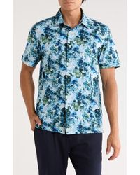 Bugatchi - Milo Short Sleeve 8-Way Stretch Ooohcotton Button-Up Shirt - Lyst