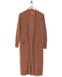 Catherine Malandrino Open Front Cashmere Longline Cardigan In Spice Brown At Nordstrom Rack